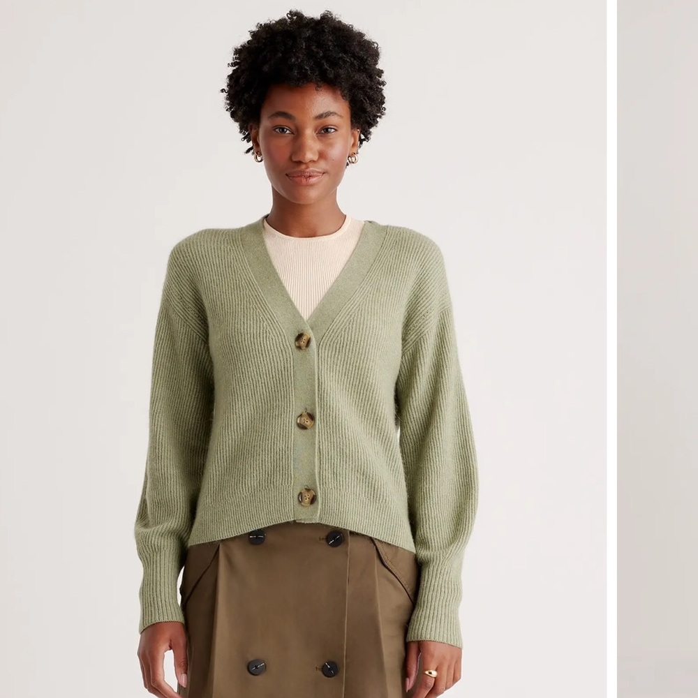 Quince Baby Alpaca-Wool Cropped Cardigan